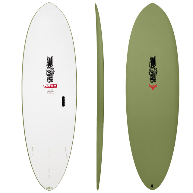 Bull Run Softboard Sage 6'2" x 21" X 2 7/8" - 40.00L, Round, 3x FCS 2 Fin Boxes, Softboard - ID:1005827