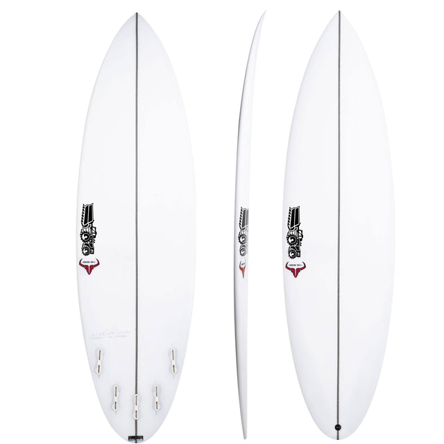 Raging Bull Easy Rider 5'11" x 19 7/8" X  2 5/8" - 33.10L, Round, 5x  FCS 2 Fin Boxes, PU - ID:1042441